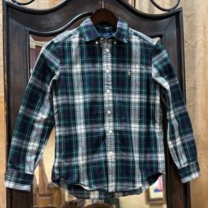 Polo by Ralph Lauren Boys Navy and Green Plaid Shirt